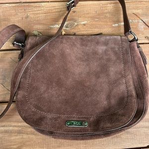 Lauren Ralph Lauren Glenmore Larisa Suede Flap Messenger Shoulder Bag Purse